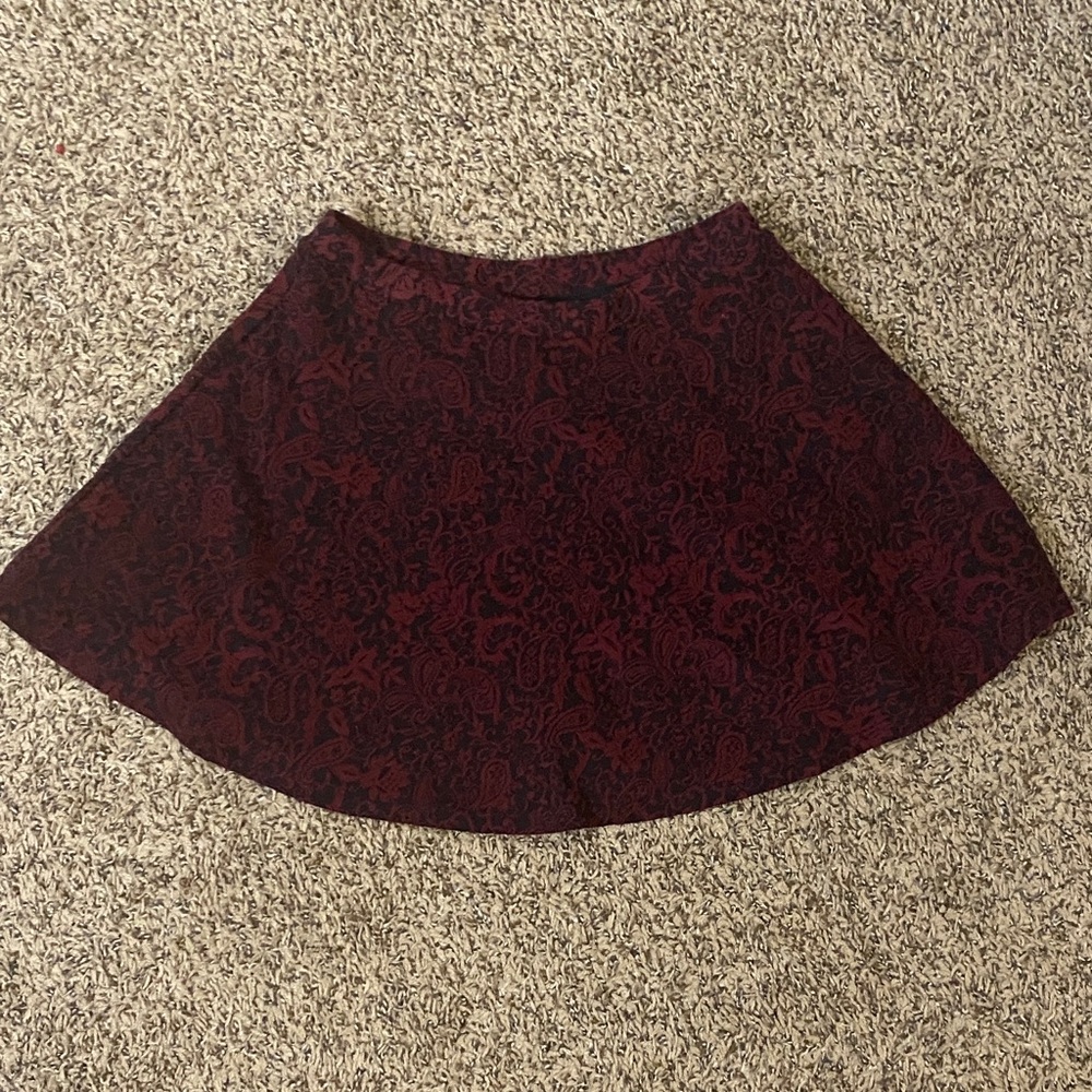 Forever 21 Burgundy Skater Skirt